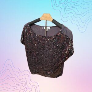 JENNIFER LOPEZ Sequin Short Sleeve Top Women’s Size Small
